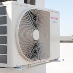 Lviv,,Ukraine,-,09.10.2021:,Toshiba,Air,Conditioner,Outdoor,Unit,Installed