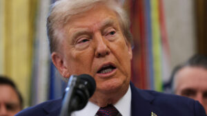 President Trump Makes Announcement In The Oval Office Of The White House