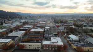 Centralia is pictured from above at sunset on Thursday, Nov. 7.