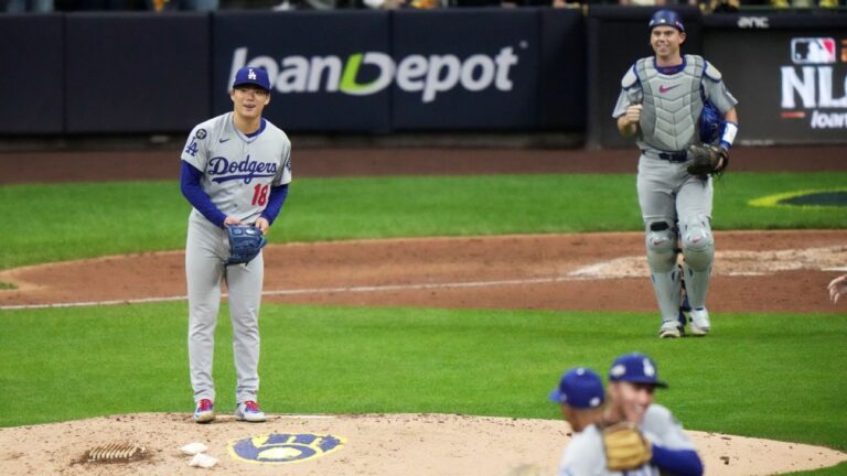 dodgers-surge-ahead-2-0-in-nlcs-with-yamamoto-s-historic-performance