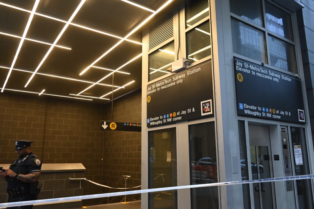 Man found with trauma throughout his body inside of the Jay Street-MetroTech Subway Station within the confines of the 84 precinct transit district 30 and pronounced dead at the hospital, Brooklyn, New York, United States - 07 Oct 2025