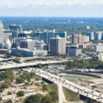 Aerial view of buildings in a city, Orlando, Florida, USA