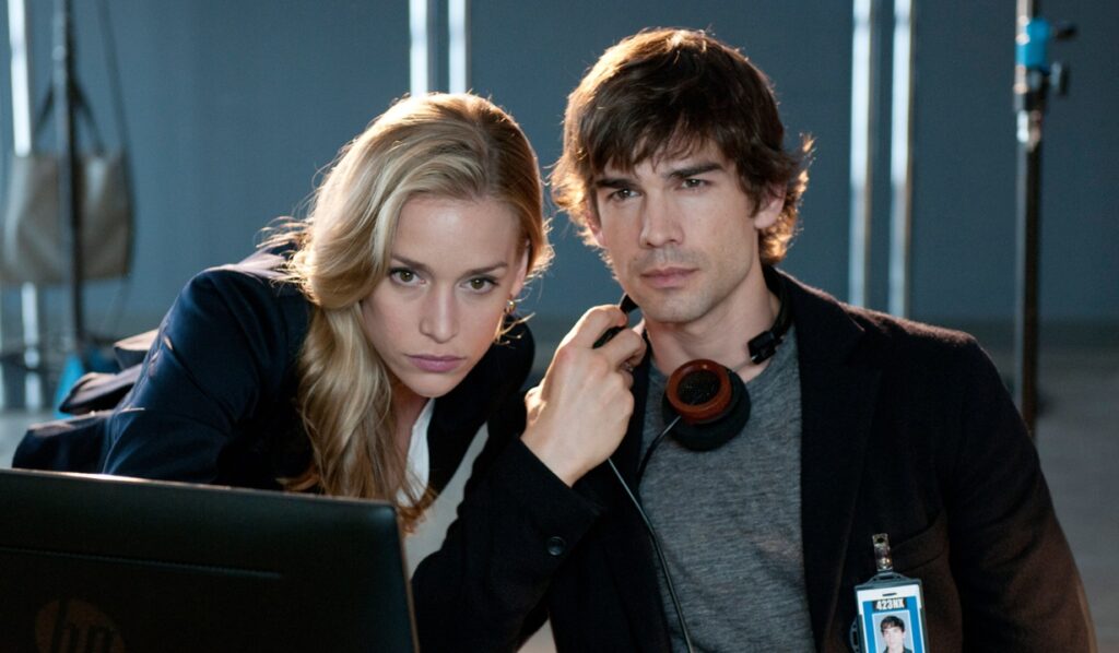 COVERT AFFAIRS, (from left): Piper Perabo, Christopher Gorham, 'On Air Promo', (Season 2), 2010-. ph