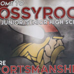 Mossyrock High School sign shown during a volleyball game on Tuesday, Oct. 21.