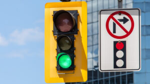 A,No,Right,Turn,On,Red,Pictograph,Sign,Next,To