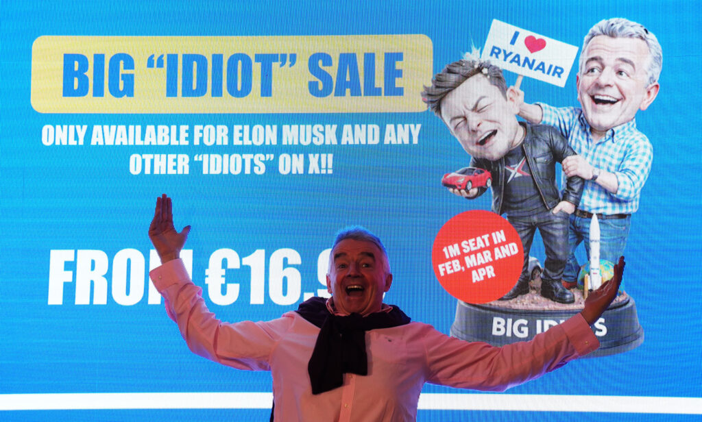 elon-musk-s-feud-with-ryanair-ceo-boosts-airline-s-sales